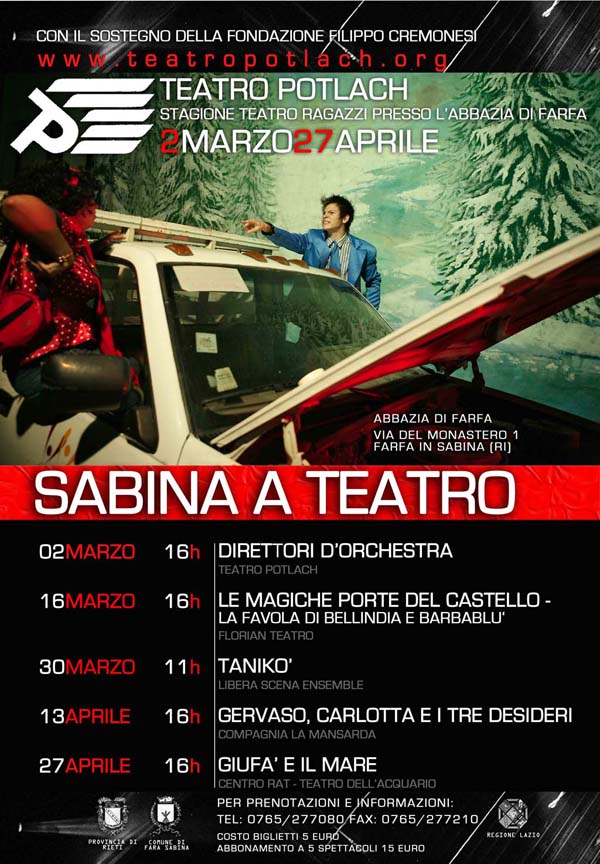 Sabina a teatro - Stagione Teatro Ragazzi presso l’Abbazia di Farfa