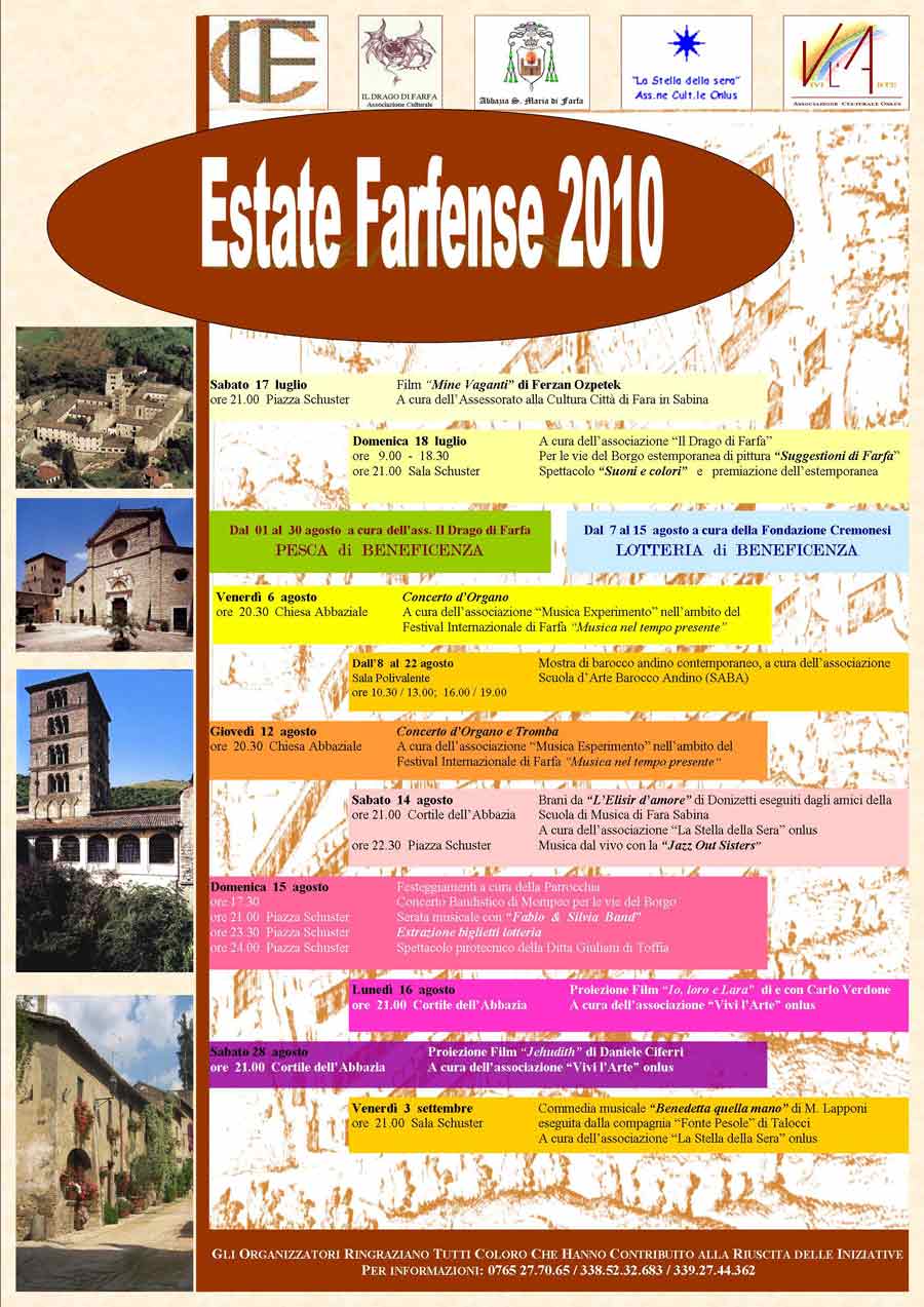 Estate Farfense 2010 - dal 18 luglio al 3 settembre