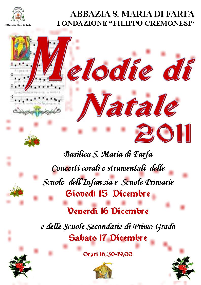 Per le scuole: adesione all'evento Melodie di Natale” 2011