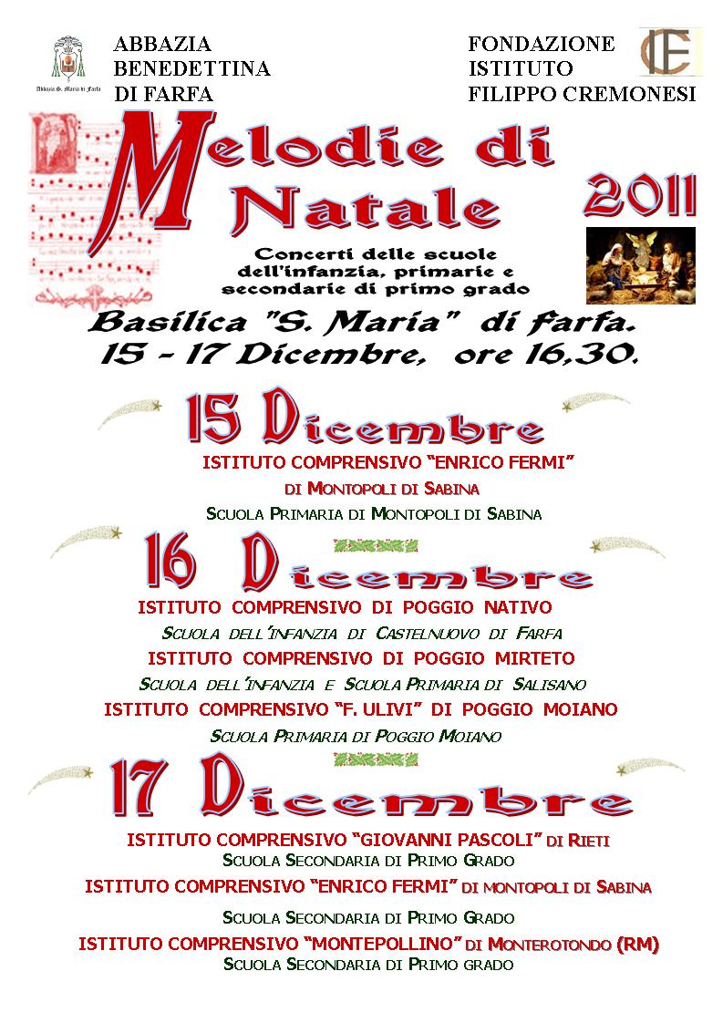 Melodie di Natale - Abbazia di Farfa 15, 16 e 17 dicembre 2011