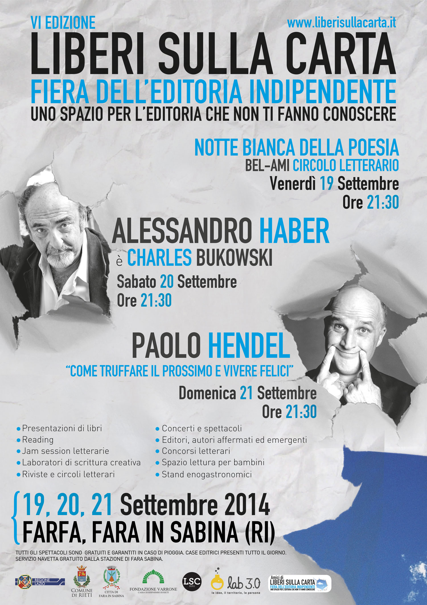 “Liberi sulla Carta – Fiera dell’Editoria Indipendente” dal 19 al 21 settembre 2014 a Farfa (Ri)