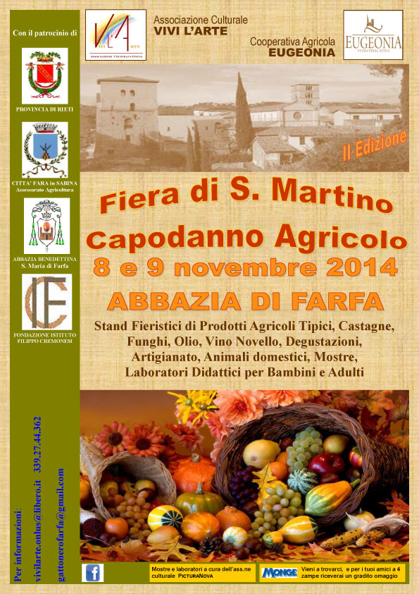 "FIERA DI S. MARTINO - Capodanno Agricolo" 8 e 9 novembre 2014 - Abbazia di Farfa