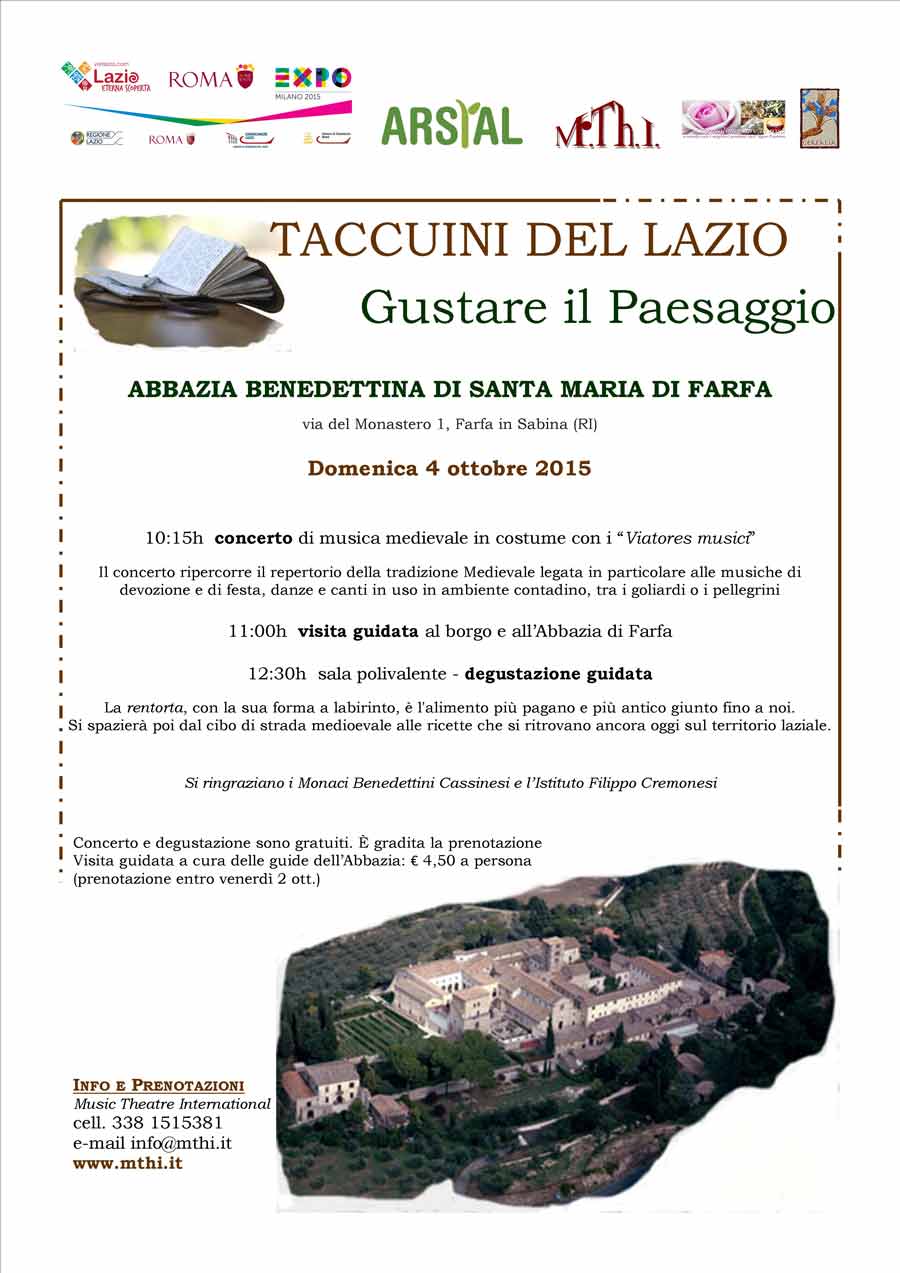 Taccuini del Lazio: gustare il paesaggio 4 ottobre 2015