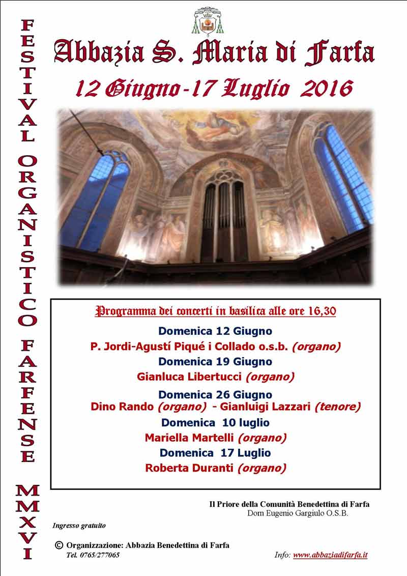 Festival organistico farfense edizione 2016